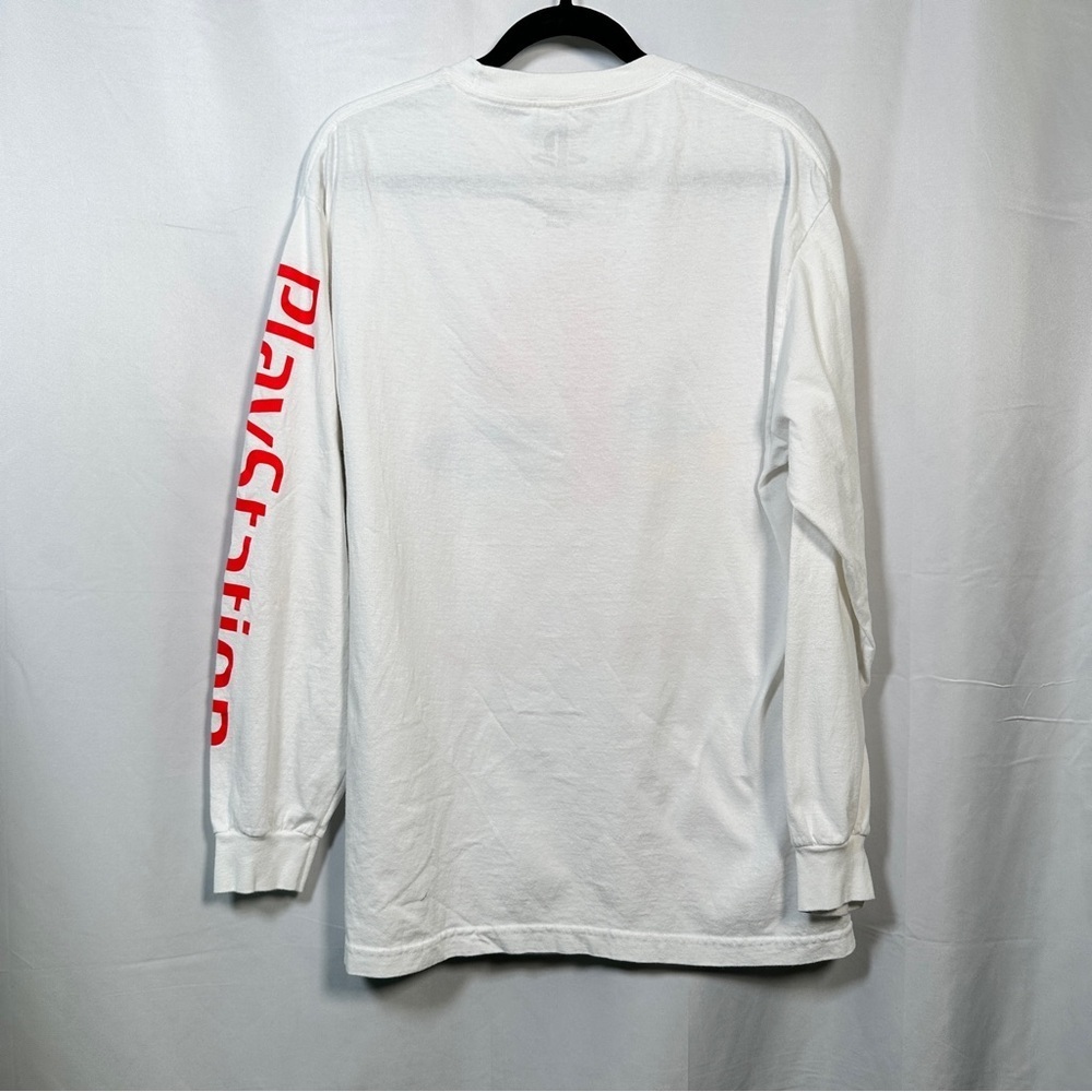 PlayStation Long Sleeve Shirt White Japanese Logo Retro Gamer Streetwear Men's L - Picture 8 of 9